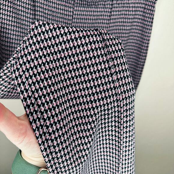 Eva Franco Anthropologie Houndstooth Margot High Rise Kick Flare Ankle Pants Lg - Picture 8 of 15